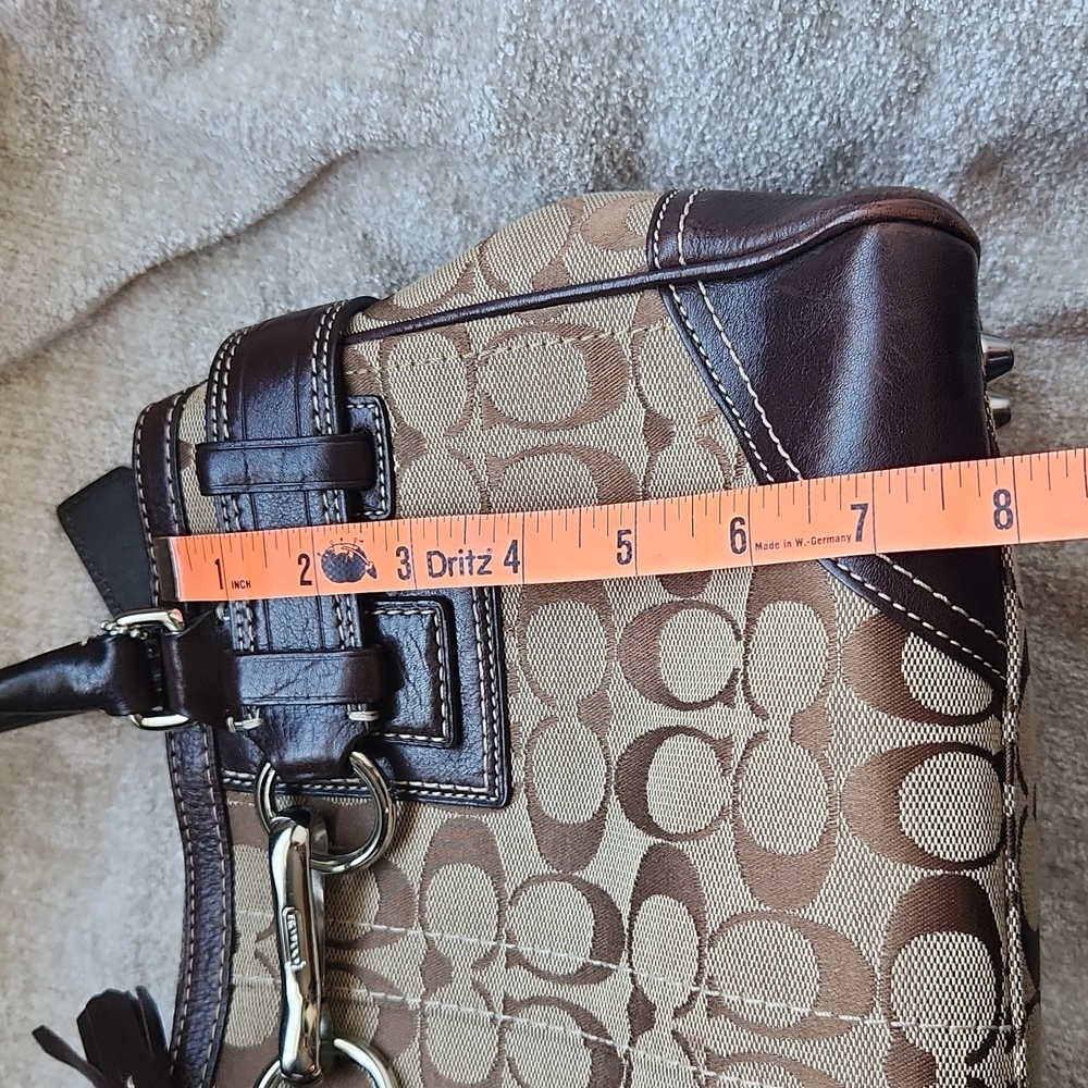 Coach Signature Hampton Canvas & Leather Shoulder Bag - Picture 15 of 16